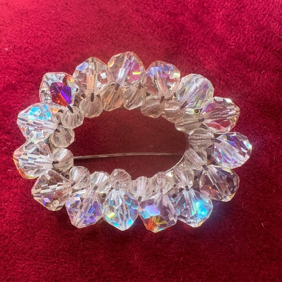 None Jewelry - Vintage 1950’s Aurora Borealis Crystal Brooch